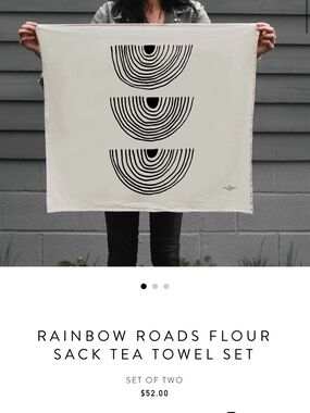Little Korboose Rainbow Roads Flour Sack Tea Towel | Modern Boho